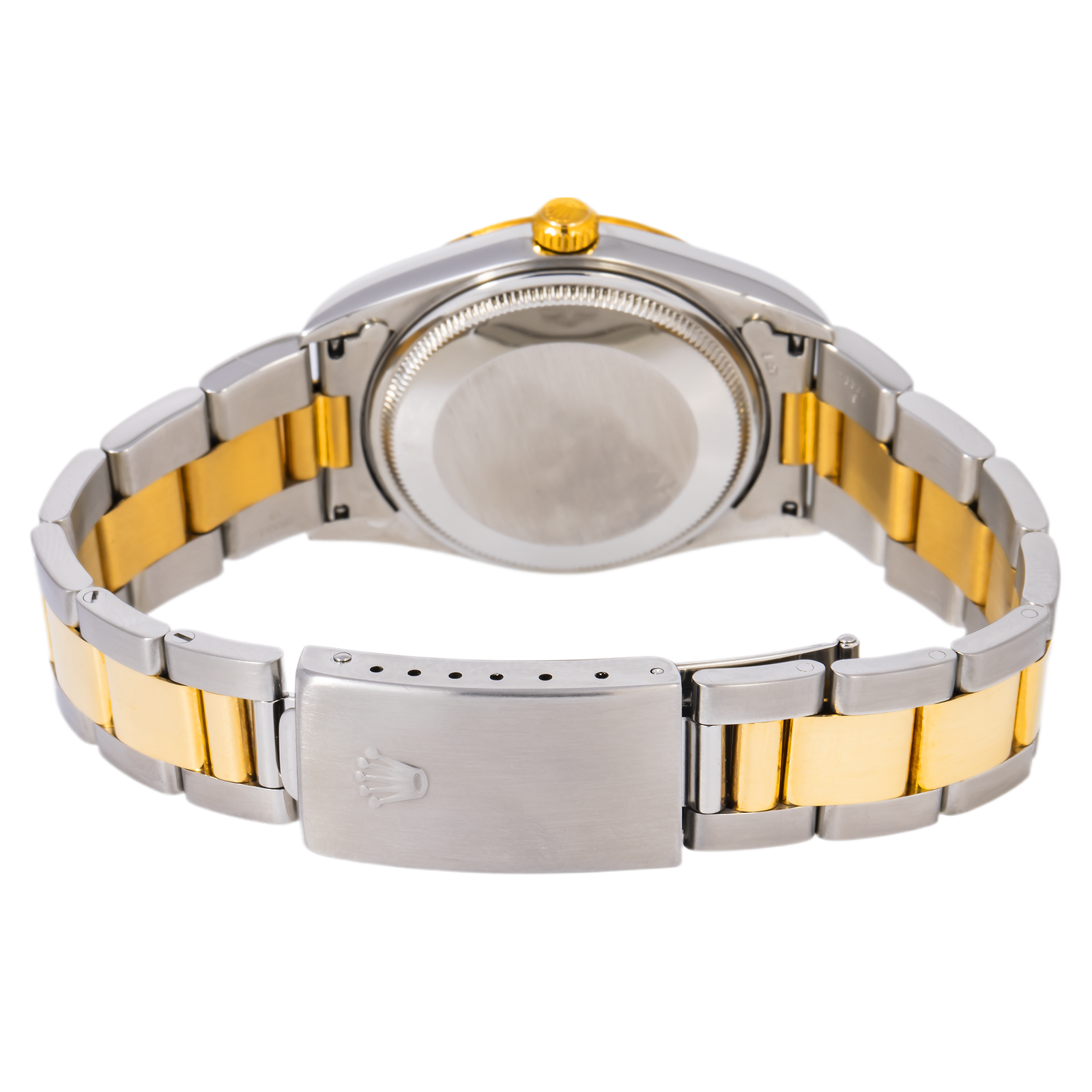 rolex oyster perpetual 34mm 14203 silver arabic dial smooth bezel two tone yellow gold oyster bracelet rolex oyster perpetual 34mm 14203 silver arabic dial smooth bezel two tone yellow gold oyster bracelet