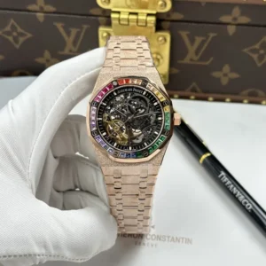 dong ho audemars piguet rep 11 royal oak openworked frosted 15412 ma vang hong vien dinh da baguette 41mm 1 768x768.jpg.webp