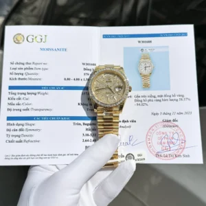 dong ho kim cuong rolex day date do moissanite baguette gm v2 40mm 4 1.webp