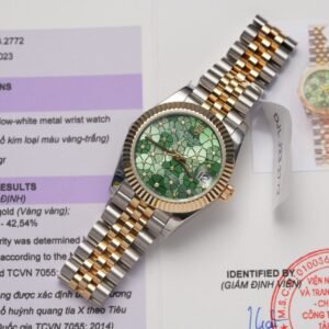 dong ho nu rolex boc vang datejust mat so xanh olive hoa la gm 31mm 3 scaled 1.jpg