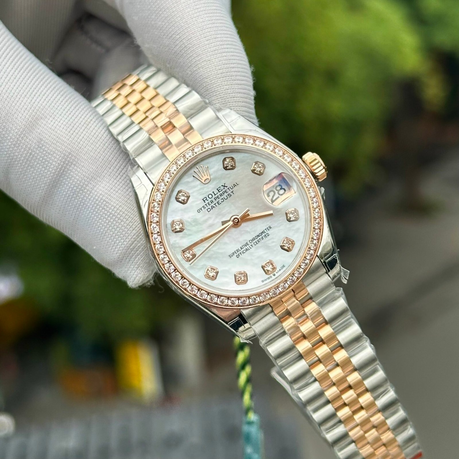 rolex datejust super clone watch mother of pearl dial with stone bezel 31mm rolex datejust super clone watch mother of pearl dial with stone bezel 31mm