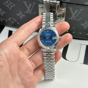 dong ho rolex datejust clone 11 mat xanh blue coc so la ma nha may thb 31mm 8 1.webp