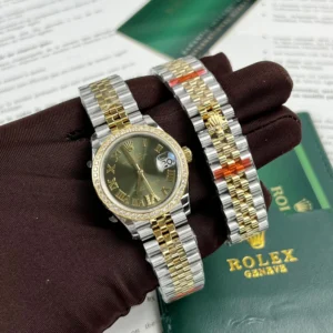 dong ho rolex datejust nu dinh da mat xanh ngoc rep 11 31mm 3 1.webp