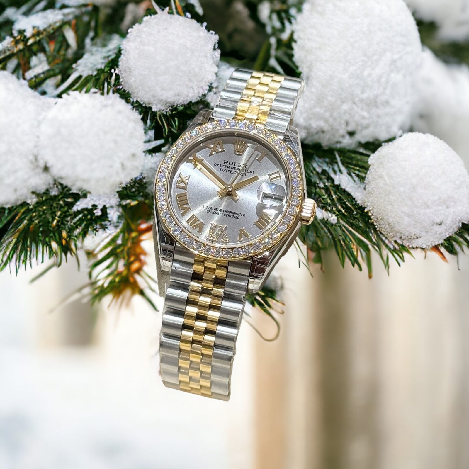 rolex datejust super clone watch with moissanite diamonds demi gold 31mm rolex datejust super clone watch with moissanite diamonds demi gold 31mm