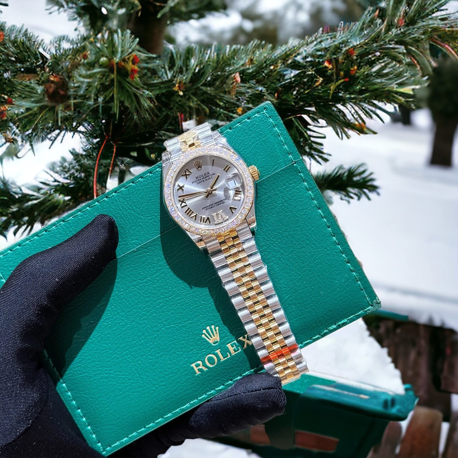 rolex datejust super clone watch with moissanite diamonds demi gold 31mm rolex datejust super clone watch with moissanite diamonds demi gold 31mm