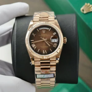 dong ho rolex day date 128235 replica 11 mat chocolate trong luong 158gram qf factory 36mm 2 1.webp
