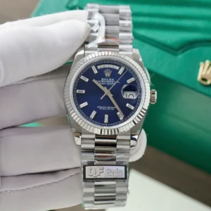 dong ho rolex day date 128236 replica 11 mat xanh blue trong luong 158gram nha may qf 36mm 6 1.webp