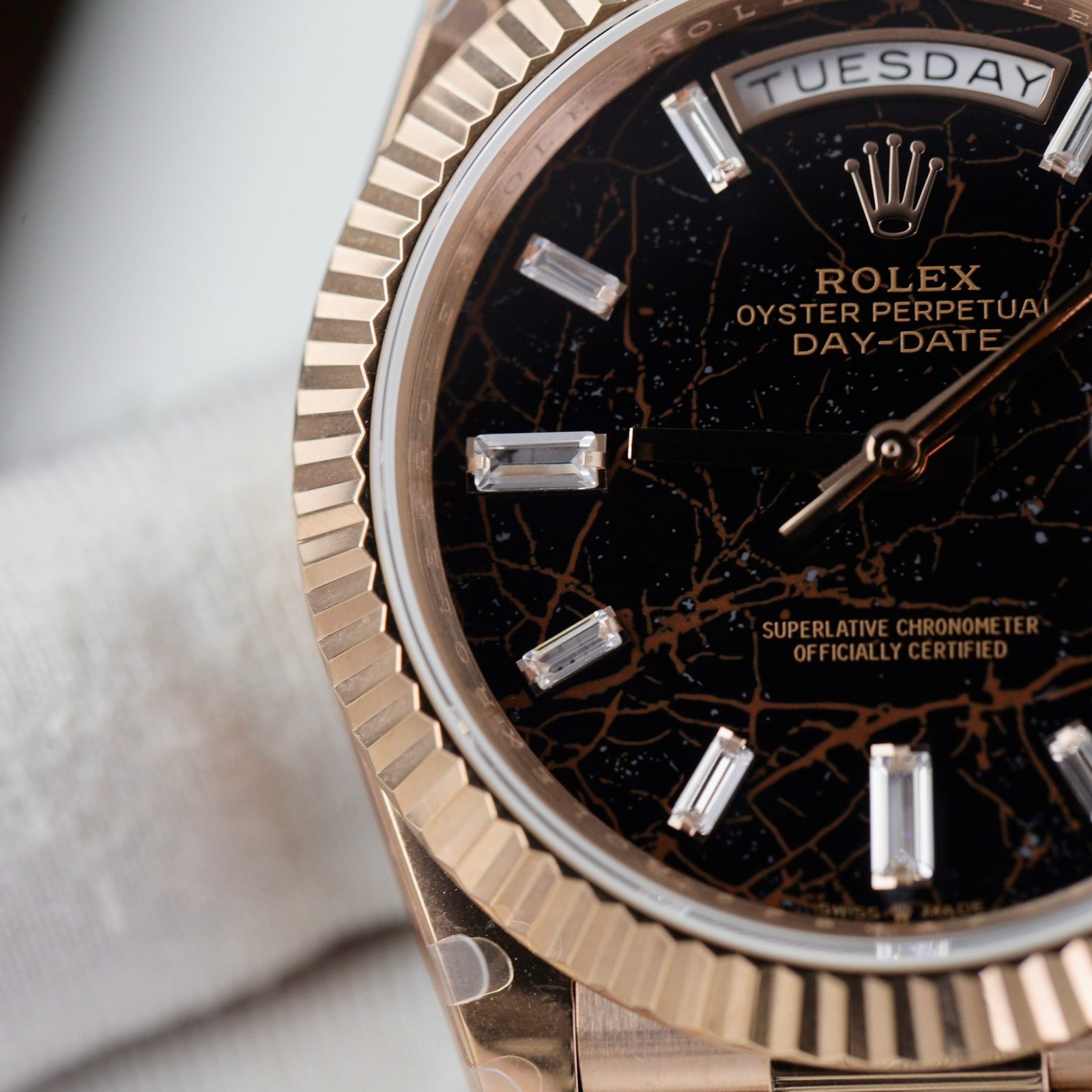 rolex super clone watch day date 228235 lava dial weight 185 grams qf factory 40mm rolex super clone watch day date 228235 lava dial weight 185 grams qf factory 40mm