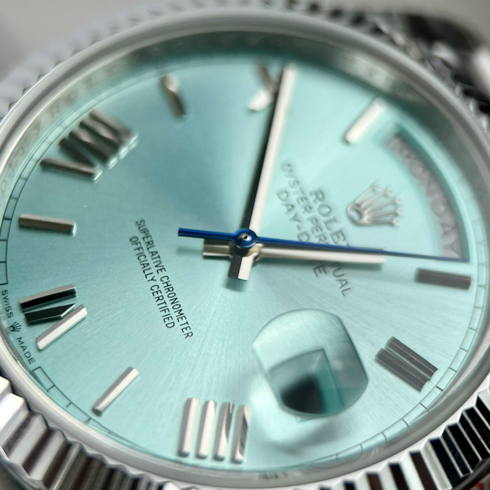 rolex day date 228236 super clone 11 watch ice blue dial gm factory 40mm rolex day date 228236 super clone 11 watch ice blue dial gm factory 40mm