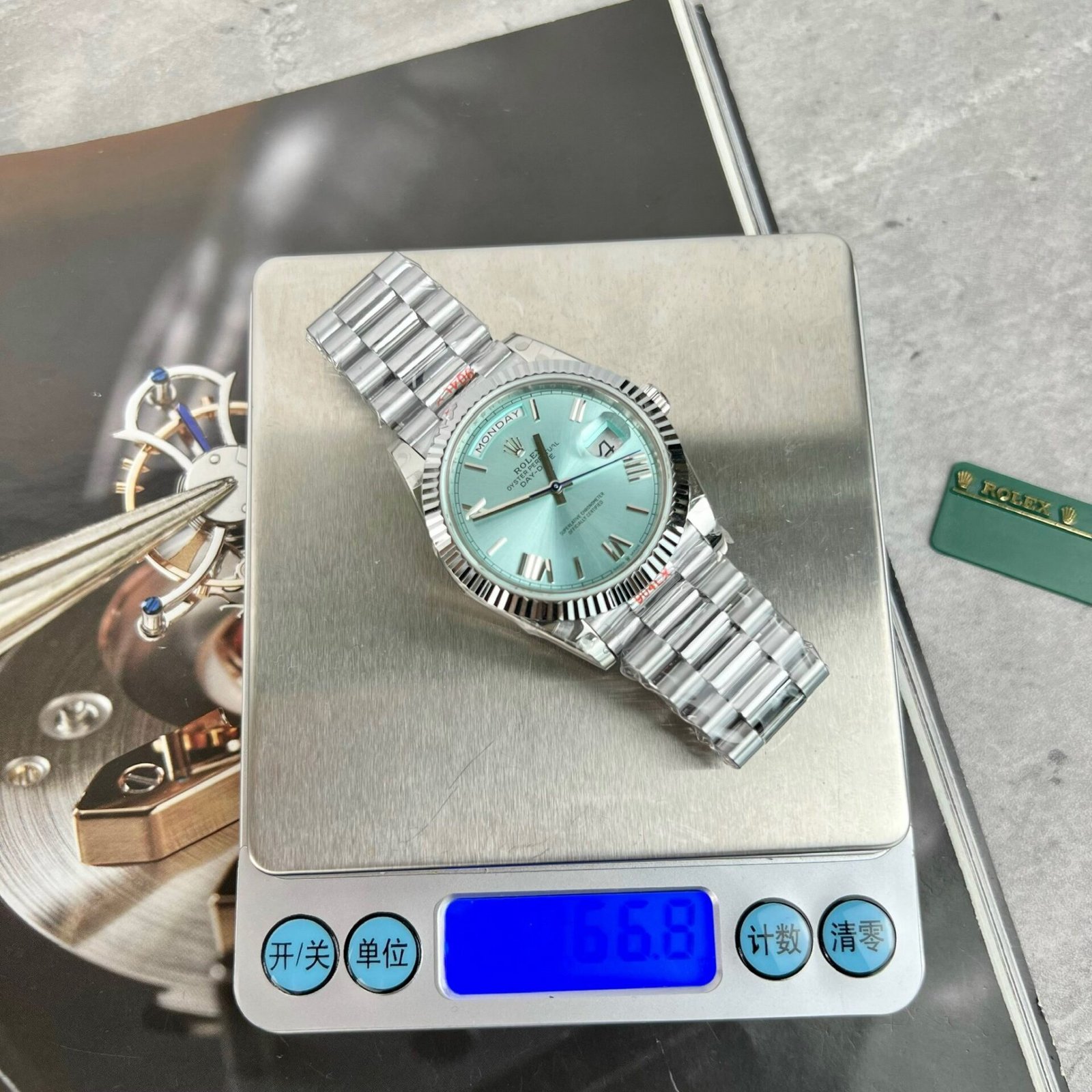 rolex day date 228236 super clone 11 watch ice blue dial gm factory 40mm rolex day date 228236 super clone 11 watch ice blue dial gm factory 40mm