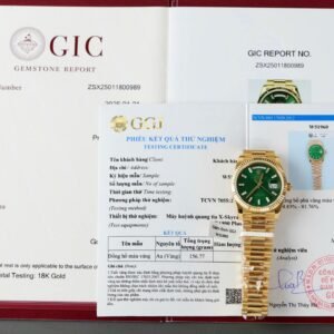 dong ho rolex day date che tac mat xanh la cay trong luong 160gram boc vang that 36mm 8 1.jpg