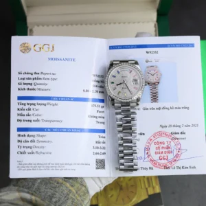 dong ho rolex day date coc so 7 mau che tac dinh kim cuong moissanite gmf 40mm 8 1.webp