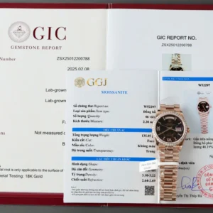 dong ho rolex day date mat nham thach che tac boc vang that dinh moissanite gmf 36mm 4 1.webp