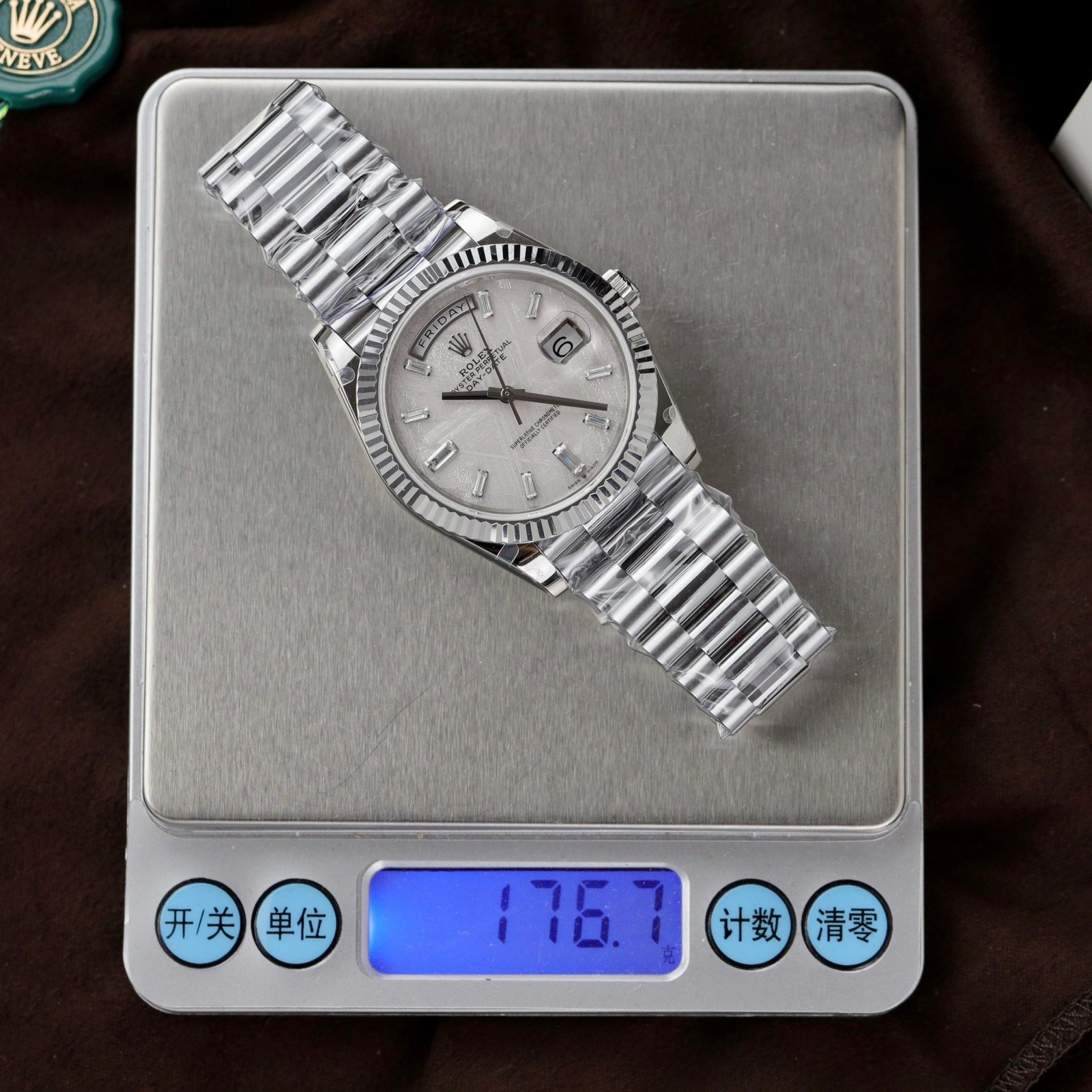 rolex super clone watch day date dial meteorite number pile diamond moissanite 40mm rolex super clone watch day date dial meteorite number pile diamond moissanite 40mm