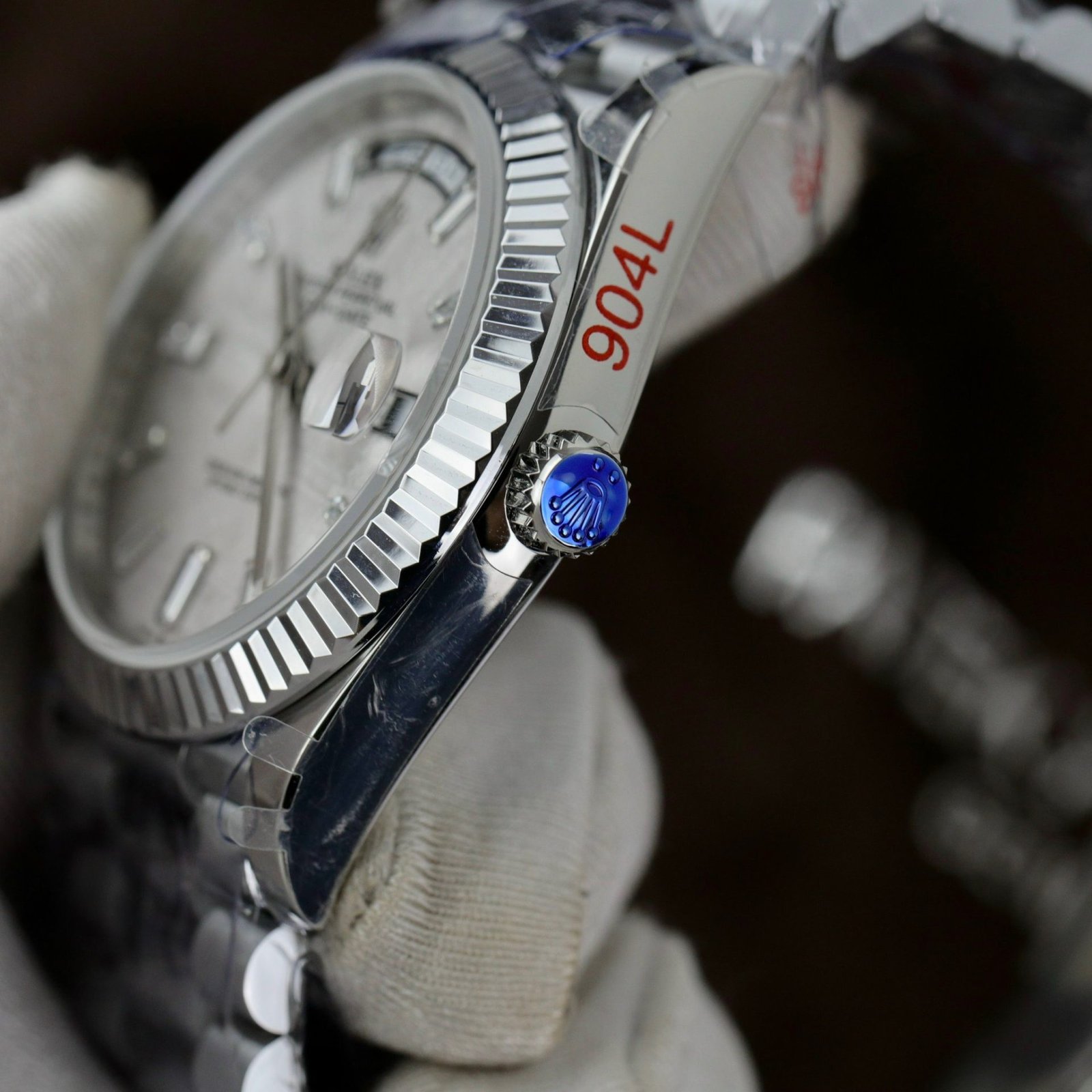 rolex super clone watch day date dial meteorite number pile diamond moissanite 40mm rolex super clone watch day date dial meteorite number pile diamond moissanite 40mm