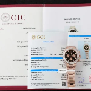 dong ho rolex daytona mat den che tac boc vang dinh kim cuong moissanite baguette 40mm 7 1.webp