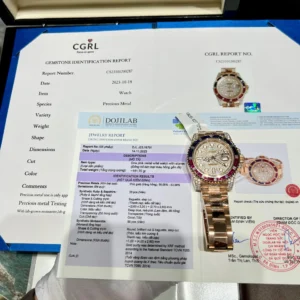 dong ho rolex gmt master ii 126755 saru replica 11 boc vang do moissanite sapphire 41mm 9 1.webp