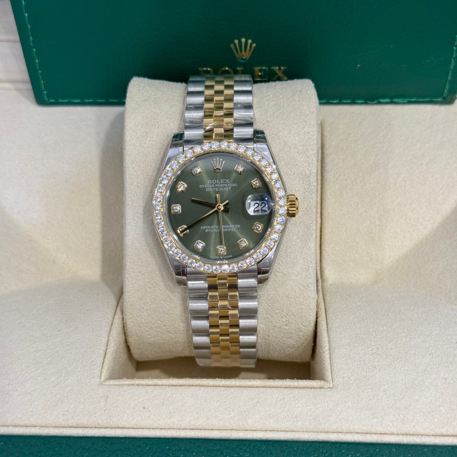 rolex datejust super clone watch moissanite diamond green dial 31mm rolex datejust super clone watch moissanite diamond green dial 31mm