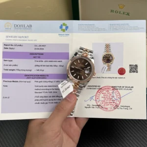 dong ho rolex rep 11 datejust mat chocolate coc so da quang boc vang that 18k gmf 41mm 2 1.webp