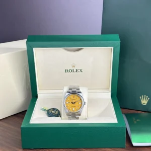 dong ho rolex replica 11 oyster perpetual 124300 mat mau vang clean factory 41mm 1 1.webp