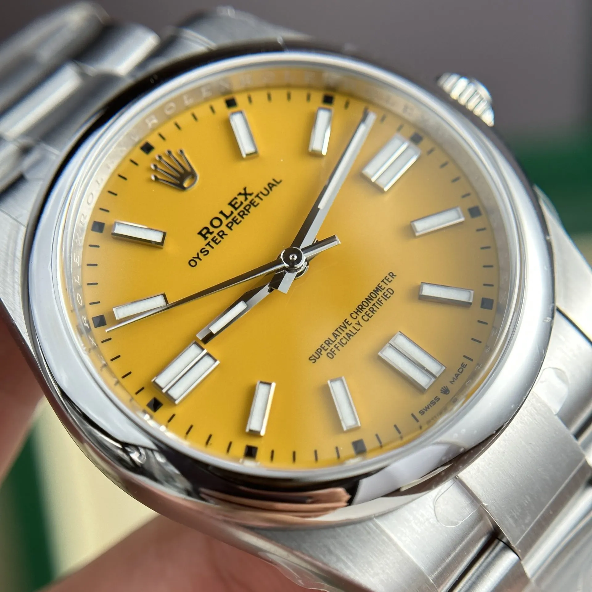 rolex clone watch oyster perpetual 124300 yellow dial clean factory 41mm rolex clone watch oyster perpetual 124300 yellow dial clean factory 41mm