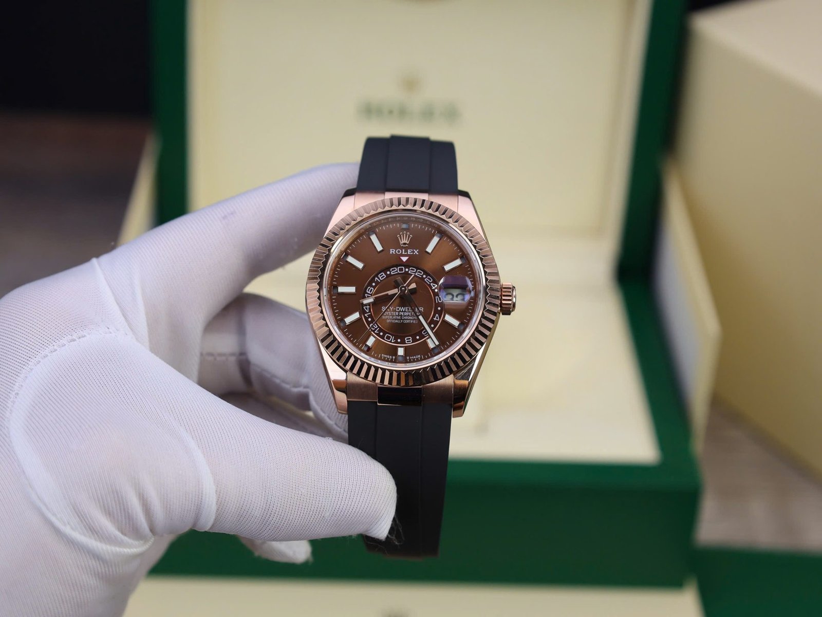 rolex sky dweller m336235 custom gold wrapped chocolate dial 42mm super clone rolex sky dweller m336235 custom gold wrapped chocolate dial 42mm super clone