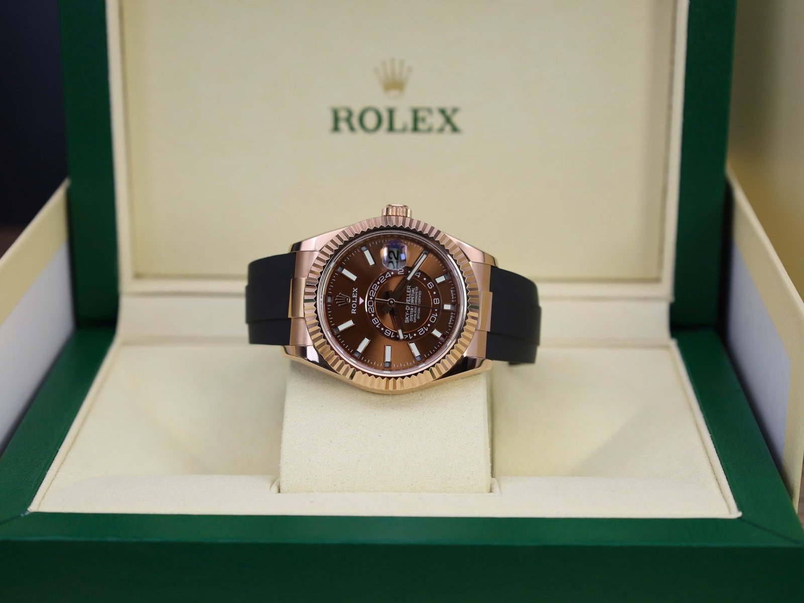 rolex sky dweller m336235 custom gold wrapped chocolate dial 42mm super clone rolex sky dweller m336235 custom gold wrapped chocolate dial 42mm super clone