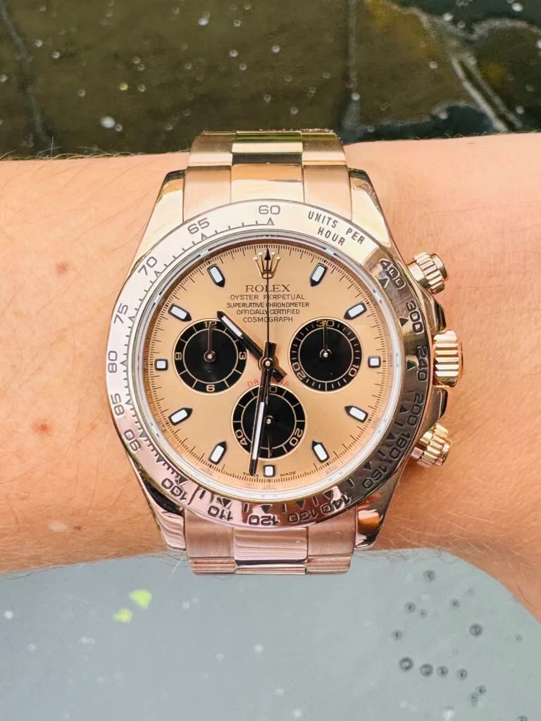 daytona 116505 904l rg vf 1:1 best edition rg dial black subdial stick marker on 904l rg bracelet dd4130 super clone daytona 116505 904l rg vf 1:1 best edition rg dial black subdial stick marker on 904l rg bracelet dd4130 super clone