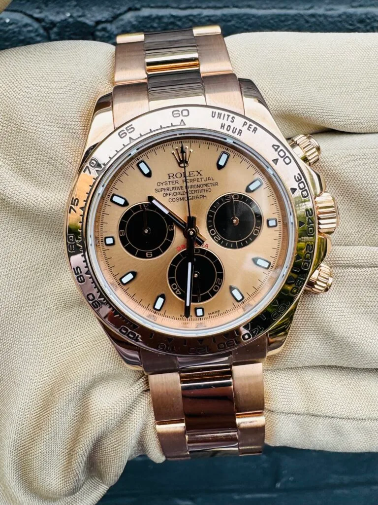 daytona 116505 904l rg vf 1:1 best edition rg dial black subdial stick marker on 904l rg bracelet dd4130 super clone daytona 116505 904l rg vf 1:1 best edition rg dial black subdial stick marker on 904l rg bracelet dd4130 super clone