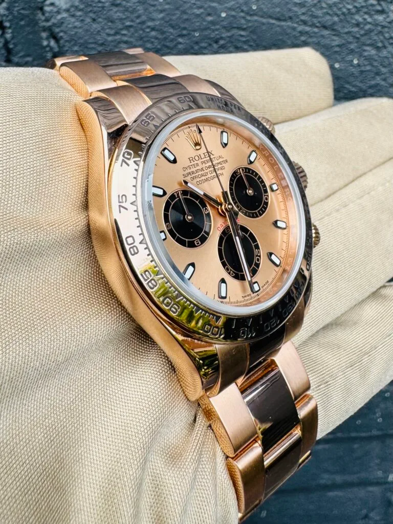 daytona 116505 904l rg vf 1:1 best edition rg dial black subdial stick marker on 904l rg bracelet dd4130 super clone daytona 116505 904l rg vf 1:1 best edition rg dial black subdial stick marker on 904l rg bracelet dd4130 super clone