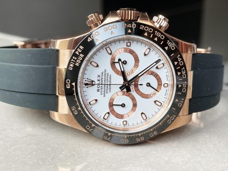 rolex daytona 116515 rg btf 1:1 best edition white dial on oysterflex rubber strap sa4130 rolex daytona 116515 rg btf 1:1 best edition white dial on oysterflex rubber strap sa4130